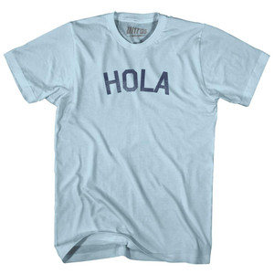 Hola Adult Cotton T-Shirt-Light Blue