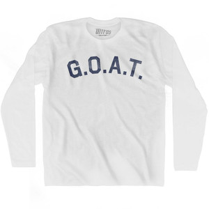 G. O. A. T. Greatest of All Time Adult Cotton Long Sleeve T-shirt - White