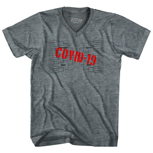 Covid-19 Bracket Busted March Basketball Tournament Adult Tri-Blend V-neck T-shirt - Athletic Grey