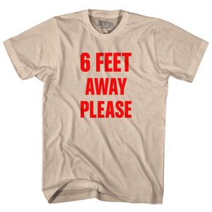 6 Feet Away Please Covid-19 Coronavirus Adult Cotton T-shirt (RED) - Creme
