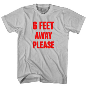 6 Feet Away Please Covid-19 Coronavirus Adult Cotton T-shirt (red) - Cool Grey