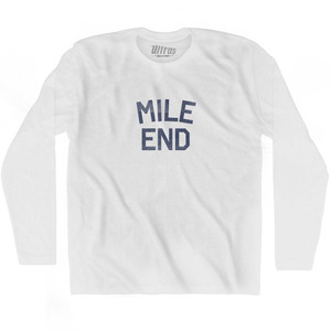 Mile End Adult Cotton Long Sleeve T-Shirt - White