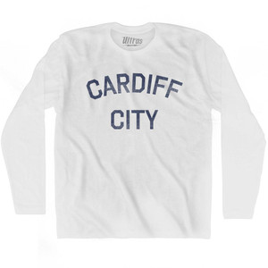 Cardiff Adult Cotton Long Sleeve T-Shirt - White Cardiff Adult Cotton Long Sleeve T-Shirt - White
