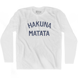 Hakuna Matata Adult Cotton Long Sleeve T-Shirt-White