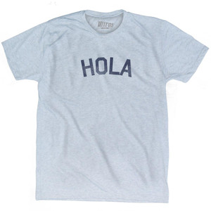 Hola Adult Tri-Blend T-Shirt - Athletic White