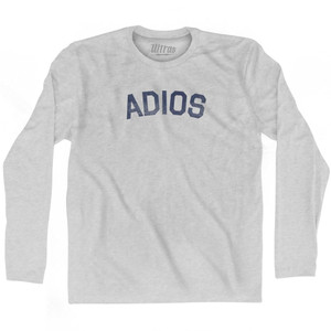 Adios Adult Cotton Long Sleeve T-Shirt - Grey Heather