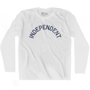 Independent Adult Cotton Long Sleeve T-shirt - White