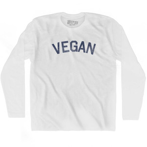 Vegan Adult Cotton Long Sleeve T-shirt - White