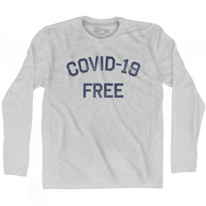 Covid-19 Free Adult Cotton Long Sleeve T-shirt - Grey Heather