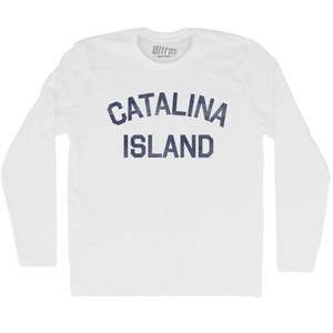 Catalina Island Adult Cotton Long Sleeve T-shirt - White