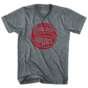Chicago Spurs Adult Tri-Blend V-neck Womens Junior Cut City T-shirt - Athletic Grey Chicago Spurs Adult Tri-Blend V-neck Womens Junior Cut City T-shirt - Athletic Grey