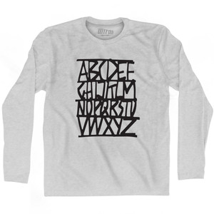 Alphabet Adult Cotton Long Sleeve T-shirt - Grey Heather