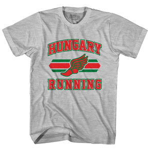 Hungary 90's Running Team Cotton Adult T-shirt - Grey Heather