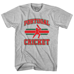 Portugal 90's Cricket Team Cotton Youth T-shirt - Grey Heather Portugal 90's Cricket Team Cotton Youth T-shirt - Grey Heather