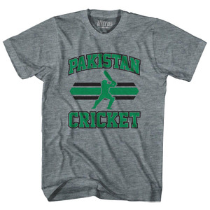 Pakistan 90's Cricket Team Tri-Blend Adult T-shirt - Athletic Grey Pakistan 90's Cricket Team Tri-Blend Adult T-shirt - Athletic Grey