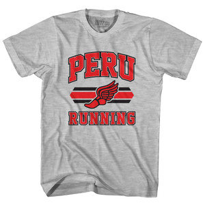 Peru 90's Running Team Cotton Adult T-shirt-Grey Heather