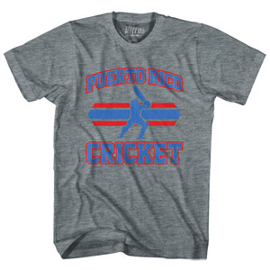 Puerto Rico 90's Cricket Team Tri-Blend Adult T-shirt-Athletic Grey Puerto Rico 90's Cricket Team Tri-Blend Adult T-shirt-Athletic Grey