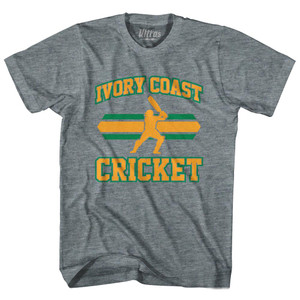 Ivory Coast 90's Cricket Team Tri-Blend Adult T-shirt - Athletic Grey Ivory Coast 90's Cricket Team Tri-Blend Adult T-shirt - Athletic Grey