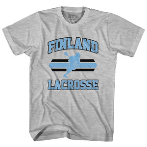 Finland 90's Lacrosse Team Cotton Adult T-shirt-Grey Heather Finland 90's Lacrosse Team Cotton Adult T-shirt-Grey Heather