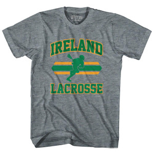 Ireland 90's Lacrosse Team Tri-Blend Adult T-shirt-Athletic Grey Ireland 90's Lacrosse Team Tri-Blend Adult T-shirt-Athletic Grey