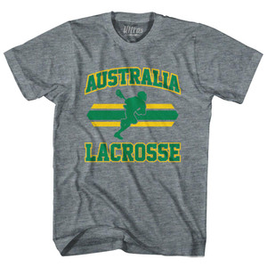 Australia 90's Lacrosse Team Tri-Blend Adult T-shirt - Athletic Grey Australia 90's Lacrosse Team Tri-Blend Adult T-shirt - Athletic Grey