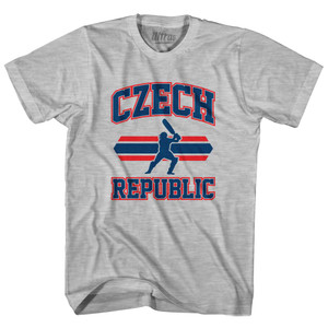 Czech Republic 90's Cricket Team Cotton Adult T-shirt - Grey Heather Czech Republic 90's Cricket Team Cotton Adult T-shirt - Grey Heather