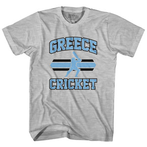 Greece 90's Cricket Team Cotton Adult T-shirt - Grey Heather Greece 90's Cricket Team Cotton Adult T-shirt - Grey Heather