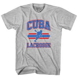 Cuba 90's Lacrosse Team Cotton Adult T-shirt-Grey Heather Cuba 90's Lacrosse Team Cotton Adult T-shirt-Grey Heather