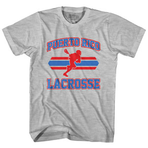 Puerto Rico 90's Lacrosse Team Cotton Adult T-shirt - Grey Heather Puerto Rico 90's Lacrosse Team Cotton Adult T-shirt - Grey Heather