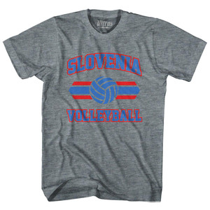 Slovenia 90's Volleyball Team Tri-Blend Adult T-shirt - Athletic Grey Slovenia 90's Volleyball Team Tri-Blend Adult T-shirt - Athletic Grey