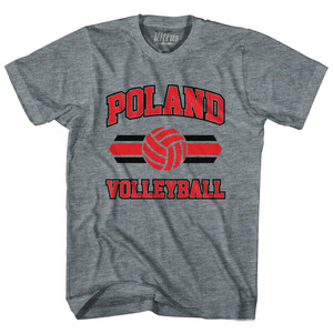 Poland 90's Volleyball Team Tri-Blend Adult T-shirt - Athletic Grey Poland 90's Volleyball Team Tri-Blend Adult T-shirt - Athletic Grey