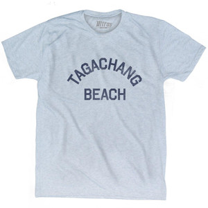 Guam Tagachang Beach Adult Tri-Blend Vintage T-shirt - Athletic White
