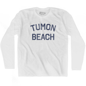 Guam Tumon Beach Adult Cotton Long Sleeve Vintage T-shirt - White
