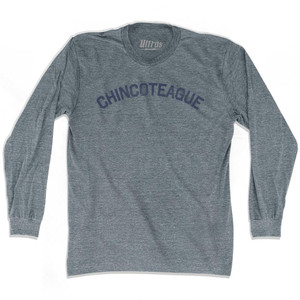 Virginia Chincoteague Adult Tri-Blend Long Sleeve Vintage T-shirt - Athletic Grey