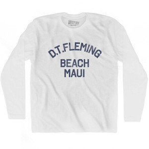 D.T.Fleming Beach Maui Adult Cotton Long Sleeve Vintage T-shirt - White D.T.Fleming Beach Maui Adult Cotton Long Sleeve Vintage T-shirt - White