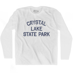 Vermont Crystal Lake State Park Adult Cotton Long Sleeve Vintage T-shirt - White Vermont Crystal Lake State Park Adult Cotton Long Sleeve Vintage T-shirt - White