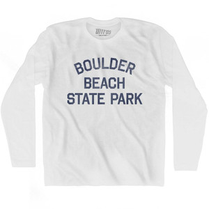 Vermont Boulder Beach State Park Adult Cotton Long Sleeve Vintage T-shirt - White Vermont Boulder Beach State Park Adult Cotton Long Sleeve Vintage T-shirt - White