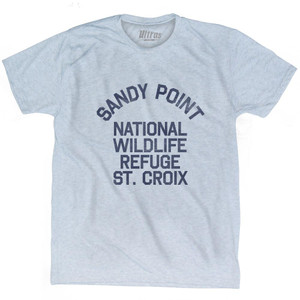 U.S. Virgin Islands Sandy Point National Wildlife Refuge, St. Croix Adult Tri-Blend Vintage T-shirt - Athletic White
