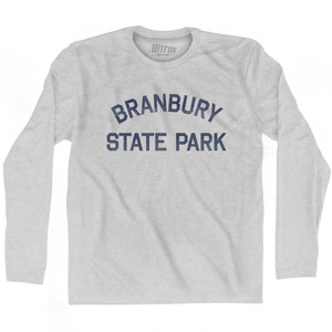 Vermont Branbury State Park Adult Cotton Long Sleeve Vintage T-shirt-Grey Heather
