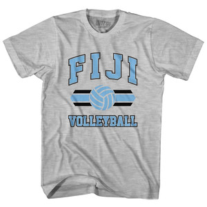 Fiji 90's Volleyball Team Cotton Adult T-shirt-Grey Heather