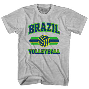 Brazil 90's Volleyball Team Cotton Adult T-shirt-Grey Heather