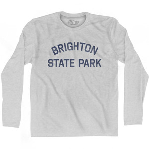 Vermont Brighton State Park Adult Cotton Long Sleeve Vintage T-shirt - Grey Heather