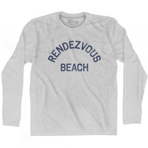 Utah Rendezvous Beach  Adult Cotton Long Sleeve Vintage T-shirt - Grey Heather