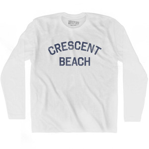 South Carolina Crescent Beach Adult Cotton Long Sleeve Vintage T-shirt - White South Carolina Crescent Beach Adult Cotton Long Sleeve Vintage T-shirt - White