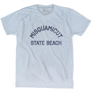 Rhode Island Misquamicut State Beach Adult Tri-Blend Vintage T-shirt - Athletic White Rhode Island Misquamicut State Beach Adult Tri-Blend Vintage T-shirt - Athletic White