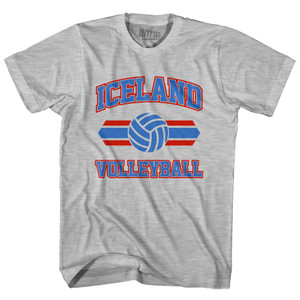 Iceland 90's Volleyball Team Cotton Adult T-shirt-Grey Heather
