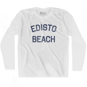South Carolina Edisto Beach Adult Cotton Long Sleeve Vintage T-shirt - White South Carolina Edisto Beach Adult Cotton Long Sleeve Vintage T-shirt - White