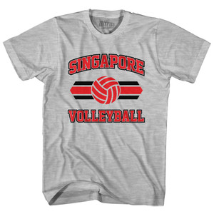 Singapore 90's Volleyball Team Cotton Adult T-shirt - Grey Heather Singapore 90's Volleyball Team Cotton Adult T-shirt - Grey Heather