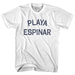 Puerto Rico Playa Espinar Womens Cotton Junior Cut Vintage T-shirt - White