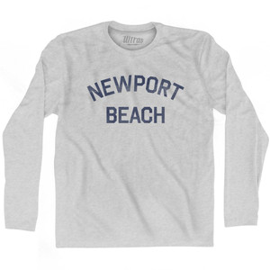 Rhode Island Newport Beach Adult Cotton Long Sleeve Vintage T-shirt-Grey Heather Rhode Island Newport Beach Adult Cotton Long Sleeve Vintage T-shirt-Grey Heather